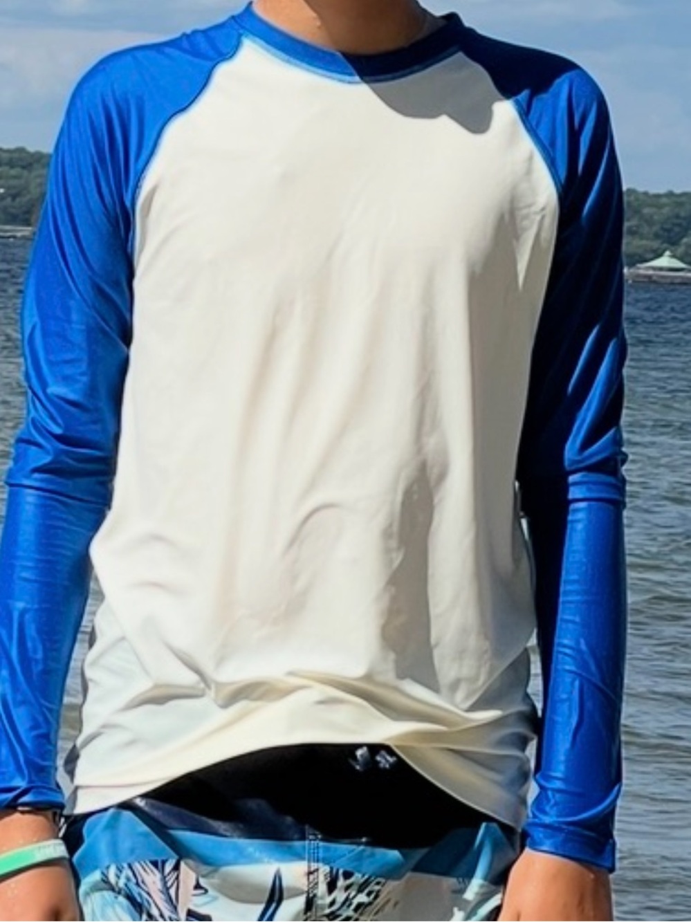 Crewcuts White and Blue Long-Sleeve Kids Rashguard